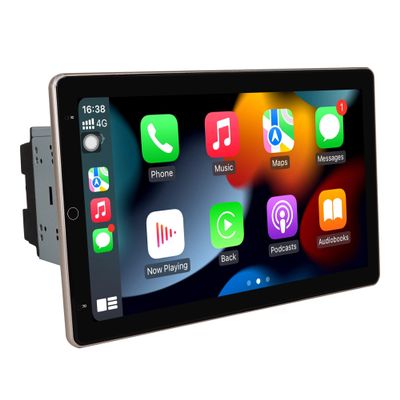 Cidava 10.1 Inch Universal Double Din Car Stereo Carplay Radio, Rotatable Android Navigation Head Unit Replacement with 4GB+64GB, Support Bluetooth 5.1/AM/FM Radio/4G LTE/Back-Up Camera
