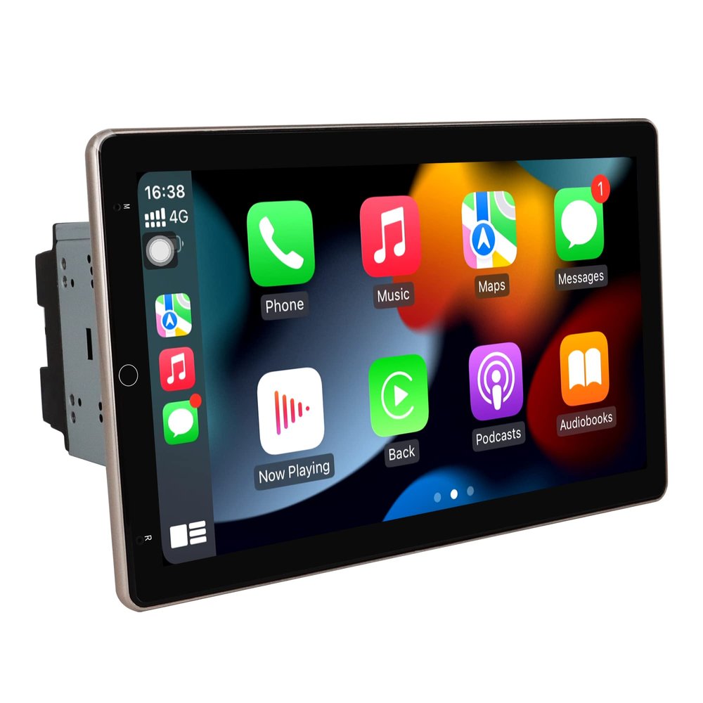 Cidava 10.1 Inch Universal Double Din Car Stereo Carplay Radio, Rotatable Android Navigation Head Unit Replacement with 4GB+64GB, Support Bluetooth 5.1/AM/FM Radio/4G LTE/Back-Up Camera