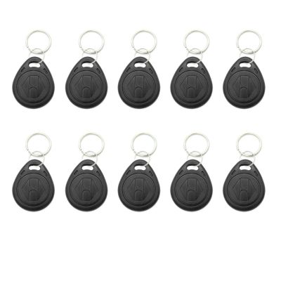 10pcs Plastic 125KHZ Rewritable Writable ID Cards Keyfobs RFID Copy Key Tags Handheld RFID Copier Writer Readers Duplicator-Re-Writable,Black