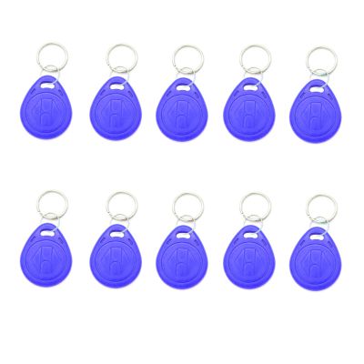10pcs Plastic 125KHZ Rewritable Writable ID Cards Keyfobs RFID Copy Key Tags Handheld RFID Copier Writer Readers Duplicator-Re-Writable,Blue