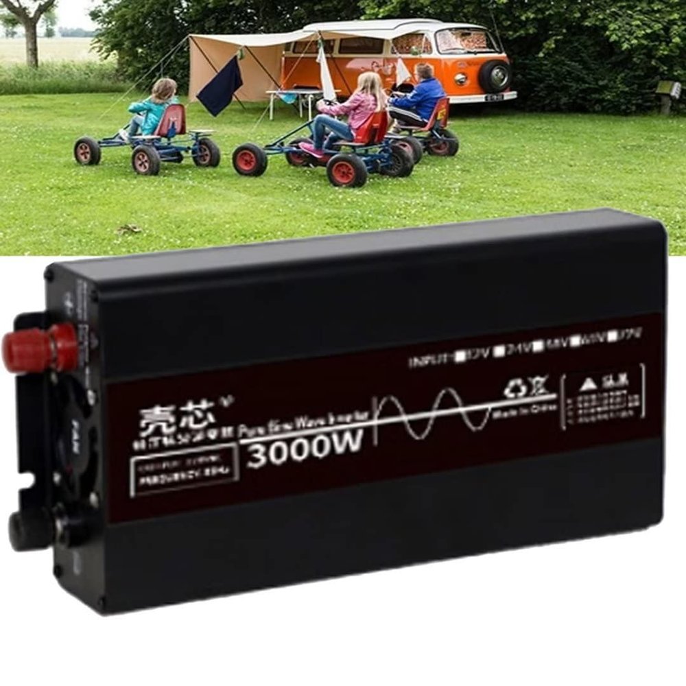 ZWEBY Pure Sine Wave Inverters 1600W 3000W 3500W 4500W 7000W 10000W 12V 24V 48V 60V DC to 220V AC Converter Car Inverter with Universal Socket and LCD Display