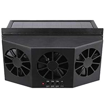 TOTMOX Solar Powered Car Ventilator, Solar Powered Car Exhaust Fan, Car Radiator, The Peculiar Smell Inside The Car Can Be Used for General Types Of Cars(Black)