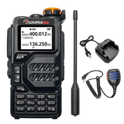 Wurui K5 Full Band walkie Talkie for Adults Professional Outdoor Long Range uhf VHF Skiing car Cheap GMRS intercom USB c (K5 with Microphone)