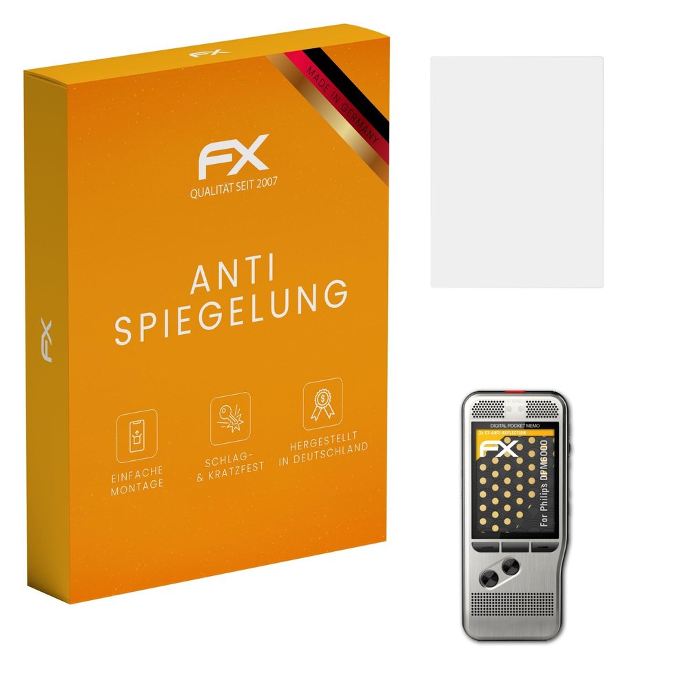 atFoliX Screen Protector compatible with Philips DPM6000 Screen Protection Film, anti-reflective and shock-absorbing FX Protector Film (2X)
