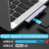 USB Hub for Laptop, USB 3.0 Hub 4-Port, 5Gbps USB Splitter for Laptop, Windows, MacBook, PC, Flash Drives, HDD, Printer, Keyboard, Mouse (Left-Side USB Hub) view 4