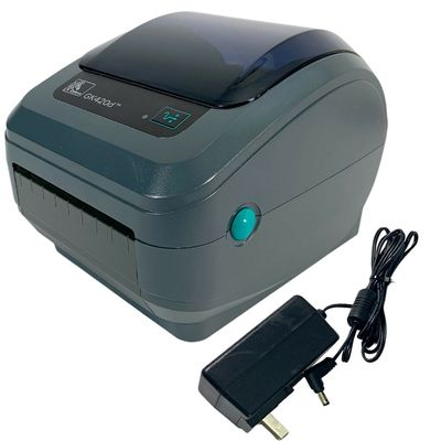 Zebra GK420d Direct Thermal Barcode Printer USB LAN GK42-200210-000 with Adapter