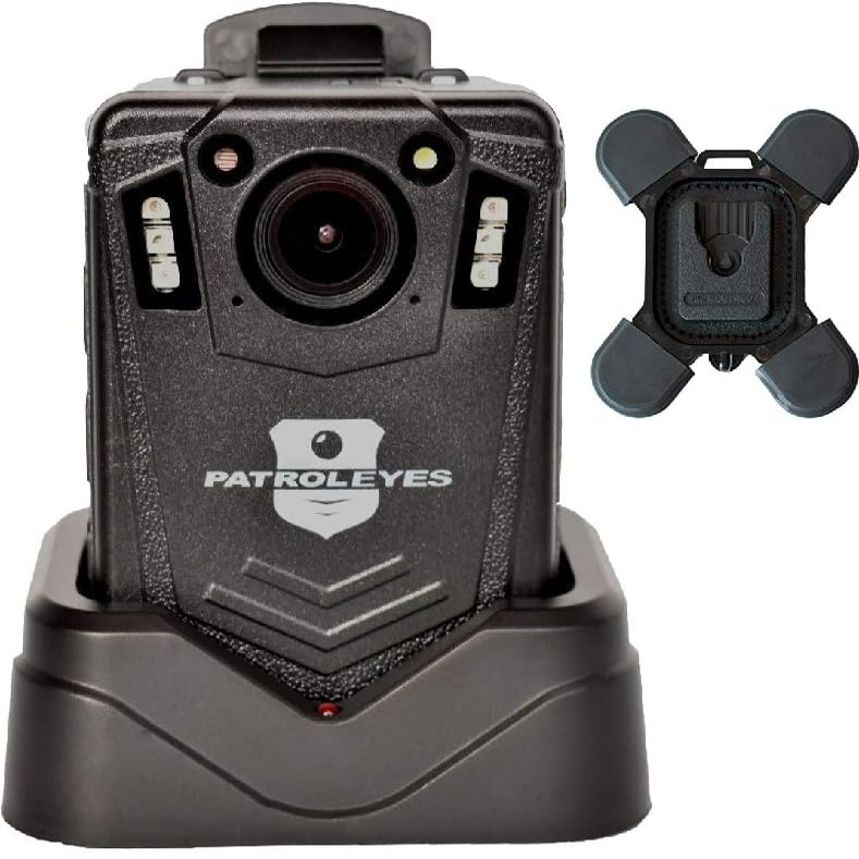 PatrolEyes Edge 2K HD 64GB GPS Auto IR Night Vision Police Body Personal Security Long Battery Life Camera with Klickfast Magnet Mount