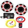 KICKER Speakers and Amp Package 8" Horn-Loaded Coaxial Speakers (White) with DS18 320W 2-Channel Marine Amplifier and 8AWG Power Wiring Kit view 1