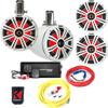 KICKER Speakers and Amp Package 8" Marine LED Speakers (White) with 8" Coaxial Speakers, DS18 850W 4-Channel Marine Amplifier and 4AWG Power Wiring Kit view 1