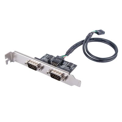 SilverStone Technology ECD01 Internal USB 2.0 to Dual RS232 Serial Port Adapter, SST-ECD01