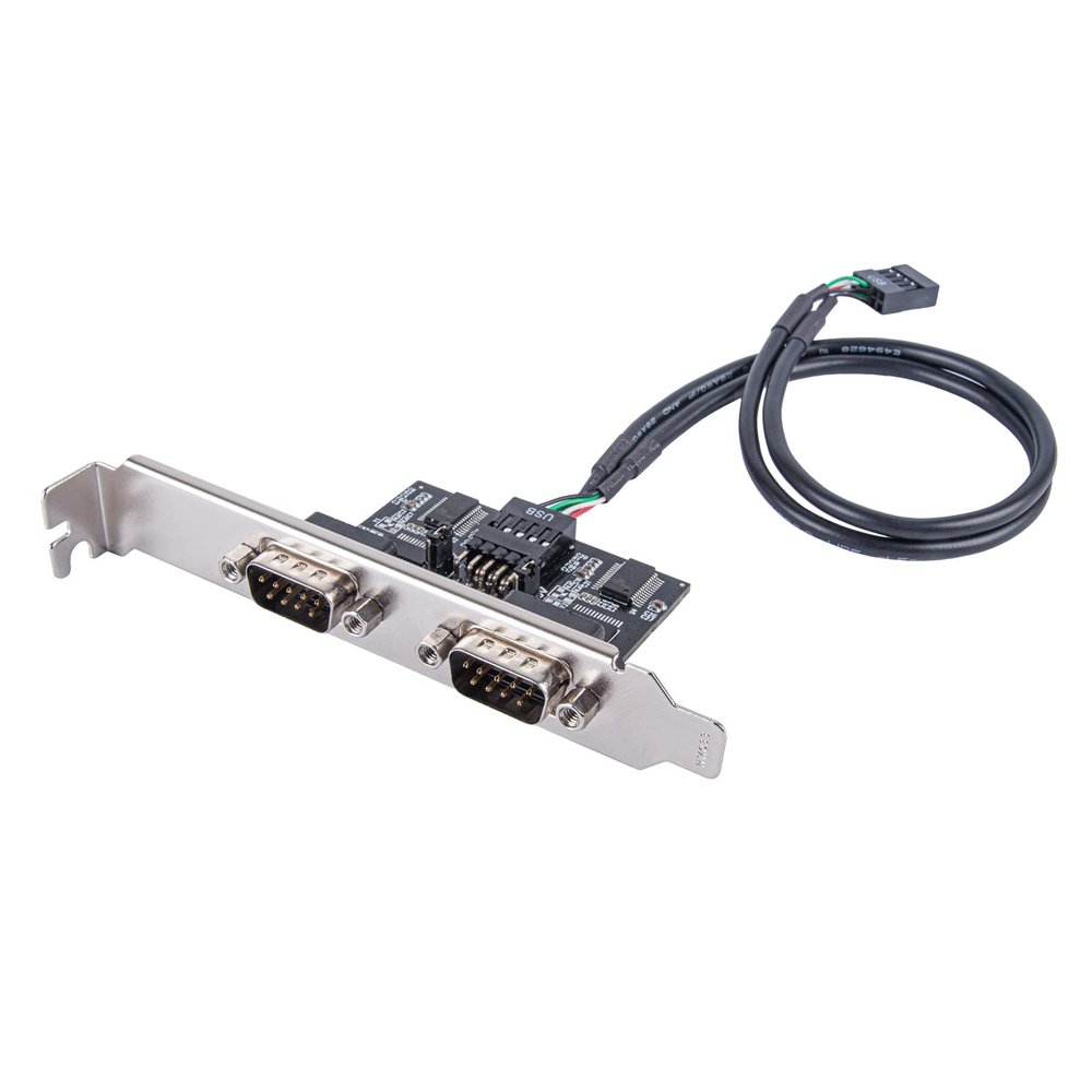 SilverStone Technology ECD01 Internal USB 2.0 to Dual RS232 Serial Port Adapter, SST-ECD01