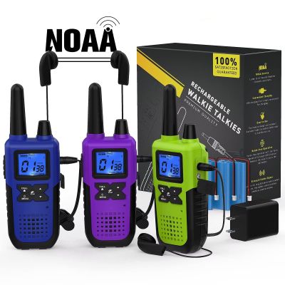 Topsung Walkie Talkies Rechargeable for Adults Long Range with Earpiece NOAA Weather Alert, Multi-purpose 2 Way Radio 3 Pack for Team Work Senior Care Kid Adventure Family Camping Hiking Skiing Cruise