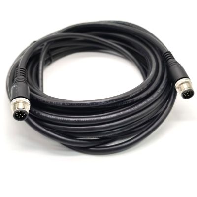 Keisnoaja M12 8Pin Cable, Male to Male Straight A-Coding 7.3M 24AWG Shielded, Aviation Sensor Connection, Industrial Equipment, for System Integrators
