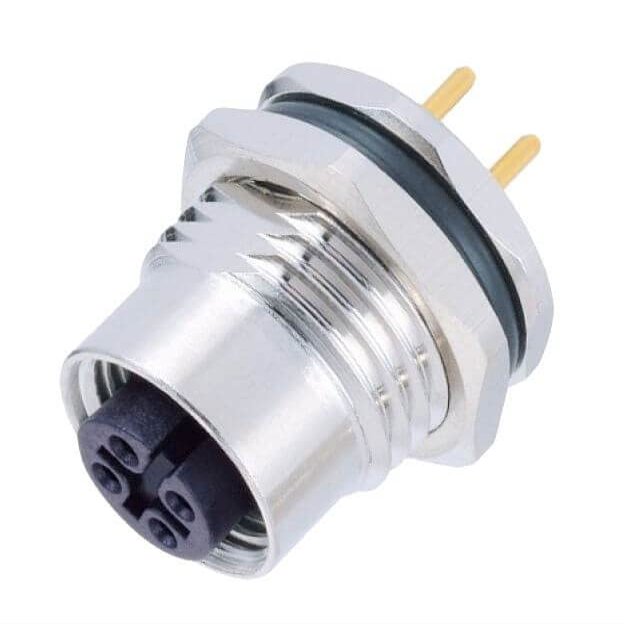 10pcs M12 Connector Female 4Pin Panel Mount Connector Waterproof IP67