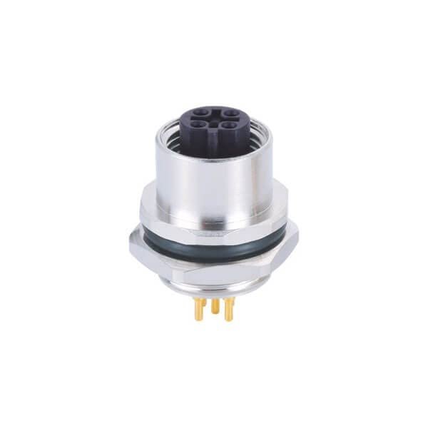 10pcs M12 Female 5Pin B Code Back Mount Connector A Code Waterproof PCB Contacts