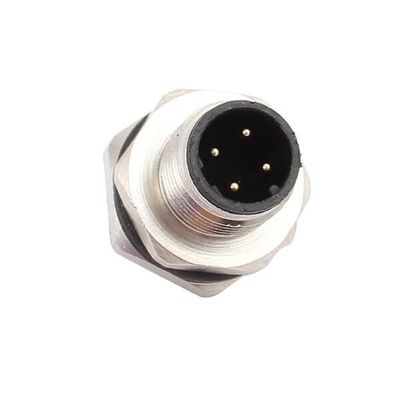 10pcs M12 Male 4Pin A Coding PG9 Connector Plug Rear Mounting Thread M12x1
