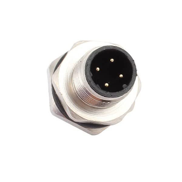 10pcs M12 Male 4Pin A Coding PG9 Connector Plug Rear Mounting Thread M12x1