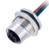 10pcs M12 Connector 4Pin Female Wiring M12 4Pin Female Panel Mount Front Mount Socket With 1M Cable view 1