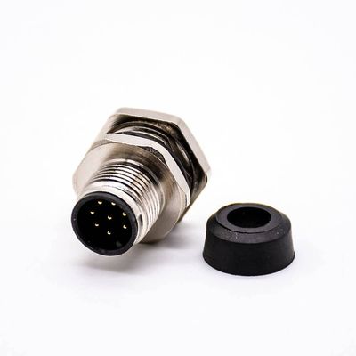 10pcs M12 A Coded 8Pin Front Mount Connector, 8 Contacts M12 Connector
