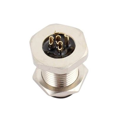 10pcs M12 Male 5Pin Panel Mount Connector B Code Solder Type Front Fastened