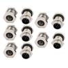 10pcs M12 Male 5Pin Panel Mount Connector B Code Solder Type Front Fastened view 4
