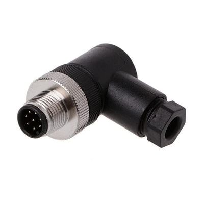 10pcs M12 Male Cable Connector A-Coding Right Angle Screw Termination Unshielded