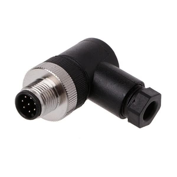 10pcs M12 Male Cable Connector A-Coding Right Angle Screw Termination Unshielded