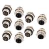10pcs M12 Male 4Pin B-code Solder Contacts Panel front Mount Connector view 4