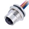10pcs M12 Female 12Pin Connector Front Mount With Single Wire Harness 50CM view 1