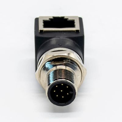 keisnoaja M12 to RJ45 Bulkhead Adapter A Code 8Pin Waterproof M12 Male to RJ45 Socket