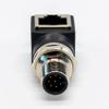 keisnoaja M12 to RJ45 Bulkhead Adapter A Code 8Pin Waterproof M12 Male to RJ45 Socket view 1