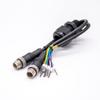 Double M12 Male 8Pin Connector Straight to Terminal Harness 1M view 4