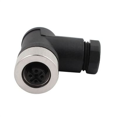 2PCS M12 Female Right-Angle Field-Attachable Connector, A-Coding 5 pin