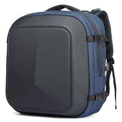17.3 inch Laptop Backpack for Men & Women, Hard Shell Business Work Bag Large Capacity Handbag with USB Charging Port (Blue)