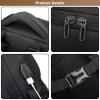 17.3 inch Laptop Backpack for Men & Women, Hard Shell Business Work Bag Large Capacity Handbag with USB Charging Port (Blue) view 3