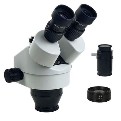 7X-45X 3.5X-90X Simul-Focal Trinocular Microscope Zoom Stereo Microscope Head 0.5X WF10X/20MM Eyepiece Auxiliary Objective Lens (Color : 7X-90X WH)