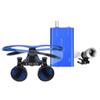 MrHugoo Portalbe 2.5X 420mm Optical Glass Binocular Loupes with 1W LED Head Light and Aluminum Box (Blue) view 2