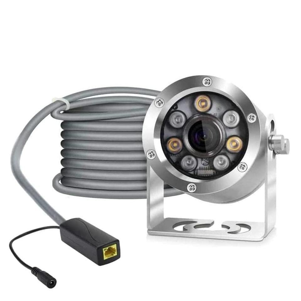 Barlus HD Aquarium POE Underwater IP Camera Marine 316L Stainless Steel 2592 * 1944 CMOS 2.8mm Lens with Fill Light IP68 Waterproof Camera with 164ft Cable