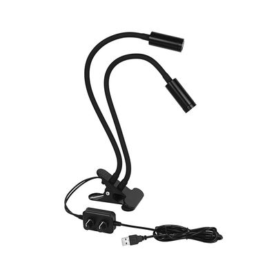USB Dual Gooseneck Adjustable LED Spot Light Illuminator Lamp Spotlight Flexible Clip Stereo Microscope HDMI Digital Camera (Color : Blue)