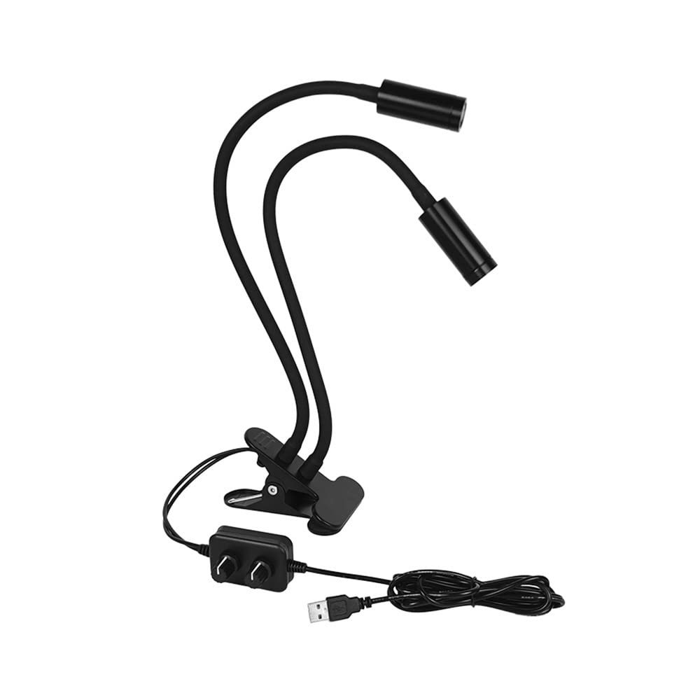 USB Dual Gooseneck Adjustable LED Spot Light Illuminator Lamp Spotlight Flexible Clip Stereo Microscope HDMI Digital Camera (Color : Blue)