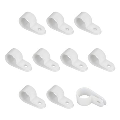 Rebower R-type Cable Clips Wire Management Clamp-0.62-inch/White / 30Pcs