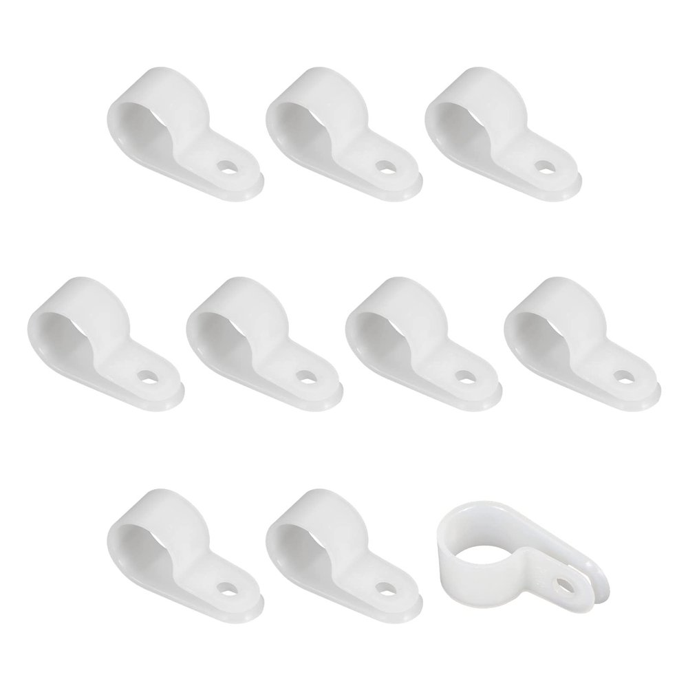 Rebower R-type Cable Clips Wire Management Clamp-0.62-inch/White / 30Pcs
