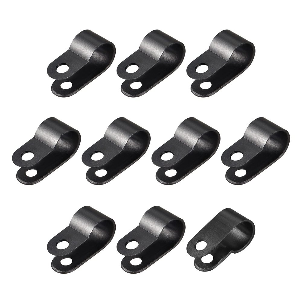 Rebower R-type Cable Clips Wire Management Clamp-0.16-inch/Black / 20Pcs