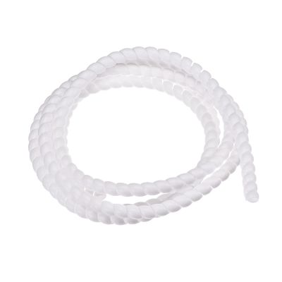 Rebower Spiral Tube Wrap Management Pipe Flexible Cord PP Polyethylene [for Office, Computer, TV ] - 8mm x 12mm / 2M / White