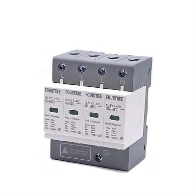 NIBYQ AC SPD Surge Protection 2P 3P 4P 1020KA/2040KA /30KA60KA House Lightning Protector Low-Voltage Arrester Protective Device (Color : 4P, Size : 30-60KA)