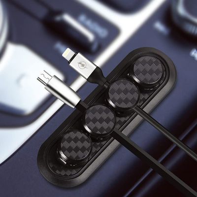 Magnetic Cable Holder/Cable Organiser - 4 Clip Magnetic Cord Keeper, Desktop Organiser, Cable Holder for Cars