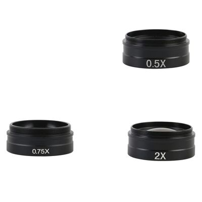 JUIYU Microscope Accessories Kit 0.75X/0.3X/2X/0.5X Objective Glass Lens WD165 for 180X 130X Zoom C-Mount Lens Microscope Slides (Color : Set B)