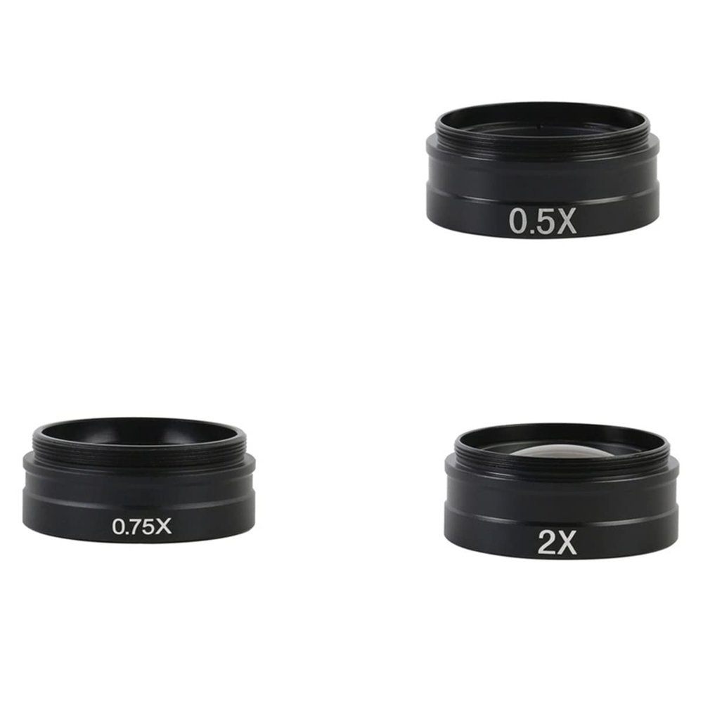 JUIYU Microscope Accessories Kit 0.75X/0.3X/2X/0.5X Objective Glass Lens WD165 for 180X 130X Zoom C-Mount Lens Microscope Slides (Color : Set B)