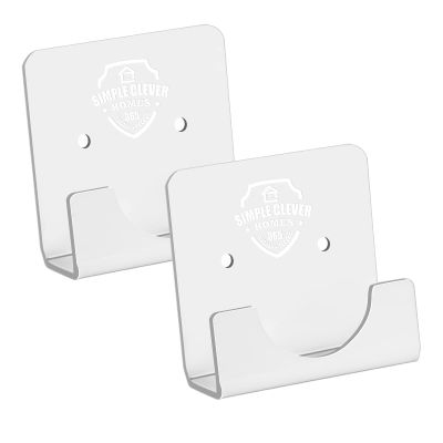 Shower Curtain Rod Holder for Wall, Square, 2-Pack White, Acrylic