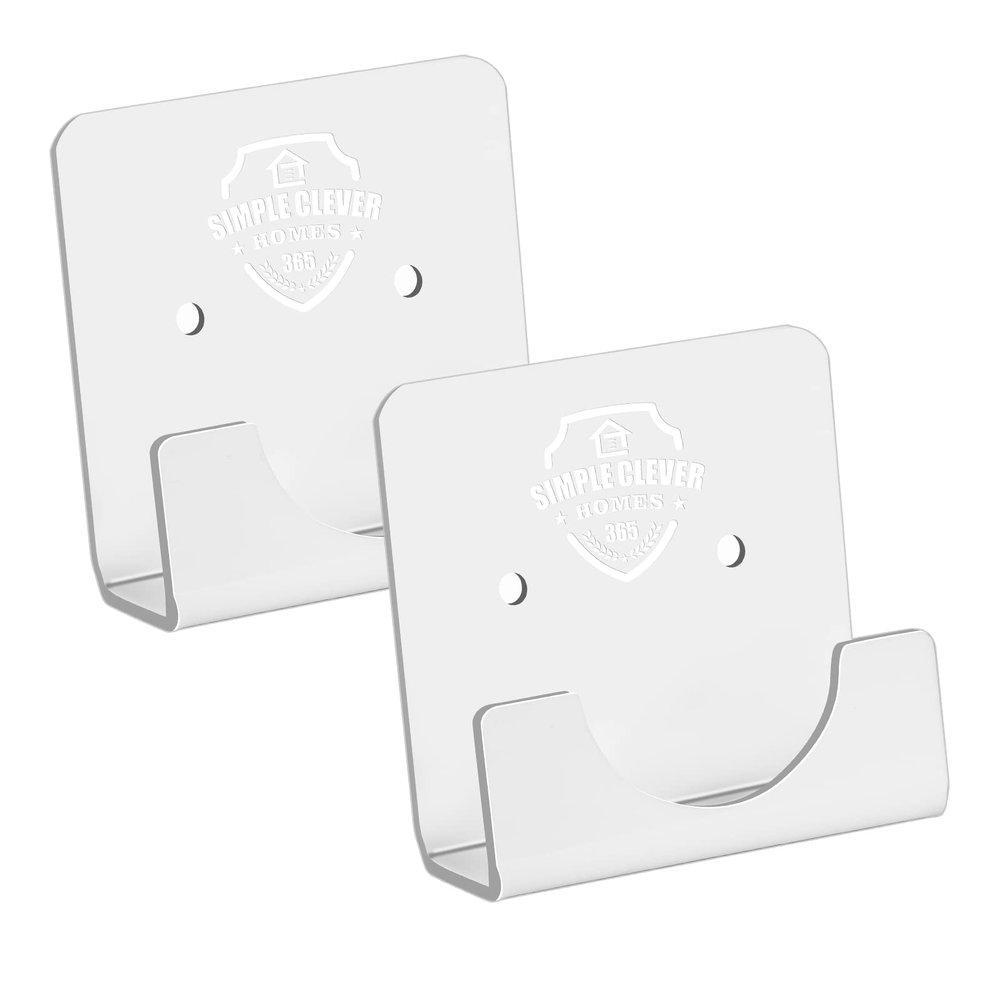 Shower Curtain Rod Holder for Wall, Square, 2-Pack White, Acrylic